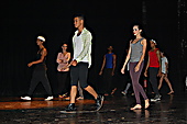 Dance school students rehearsing before a gala performance at the Miramar Theatre 