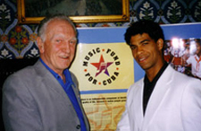 Ken Gill, Music Fund trustee, with Carlos Acosta at the House of Commons reception.