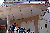 Students from Eltham College in front of the Miramar Theatre on a recent trip to Havana