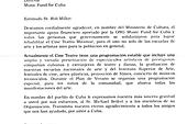 Original letter of thanks in spanish from the Ministry of Culture